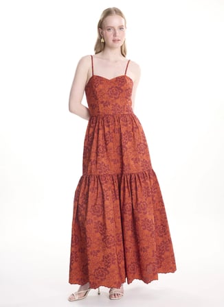 Ted Baker Kiremit Kadın Kalp Yaka Kloş Elbise TBWRDR2012-1