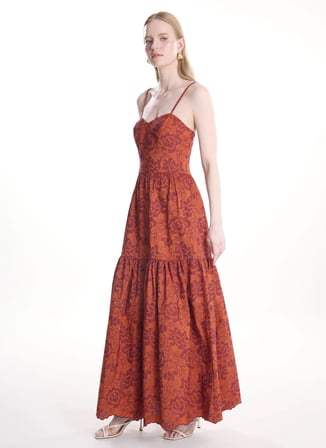 Ted Baker Kiremit Kadın Kalp Yaka Kloş Elbise TBWRDR2012-1
