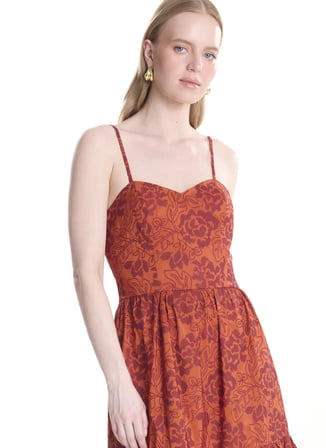 Ted Baker Kiremit Kadın Kalp Yaka Kloş Elbise TBWRDR2012-1