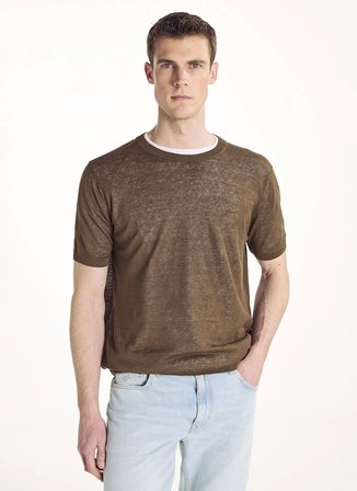 Ted Baker Açık Kahve Erkek Triko T-shirt TBMRKW2044