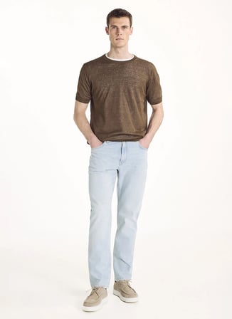 Ted Baker Açık Kahve Erkek Triko T-shirt TBMRKW2044