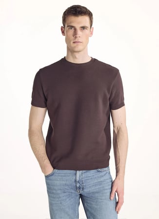 Açık Kahve Erkek %100 Pamuk T-Shirt TBMRTS2047