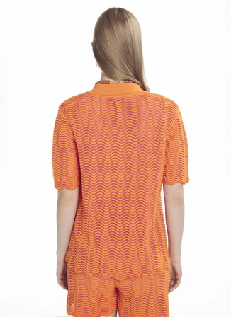 Pembe - Turuncu Kadın Rayon Karışımlı Kazak TBWRKW2000