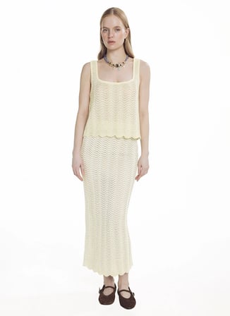 Sarı - Mavi Kadın Rayon Karışımlı Atlet TBWRKW2060