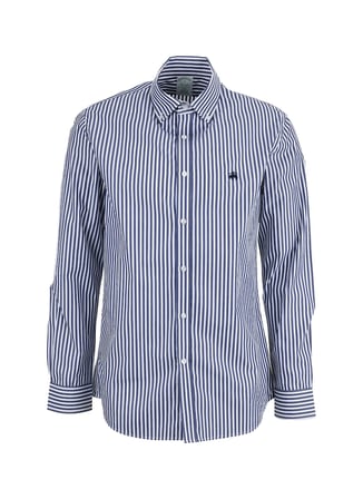 Brooks Brothers Lacivert Erkek Çizgili Gömlek BBSS26MSH054