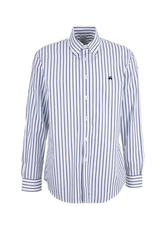 Brooks Brothers Lacivert Erkek Çizgili Gömlek BBSS26MSH055