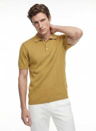 Ted Baker Sarı Erkek Polo T-Shirt TBMRKW2050