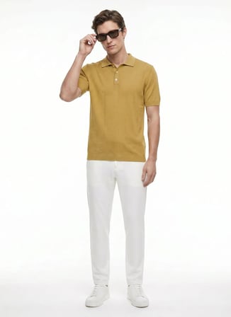 Ted Baker Sarı Erkek Polo T-Shirt TBMRKW2050