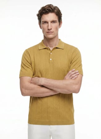 Ted Baker Sarı Erkek Polo T-Shirt TBMRKW2050