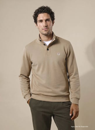 Brooks Brothers Sweatshir, 2XL, Koyu Bej