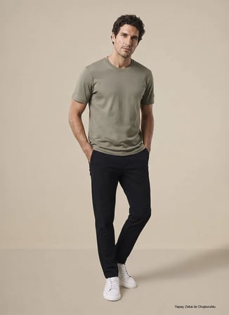 Brooks Brothers T-Shirt, 2XL, Açık Haki