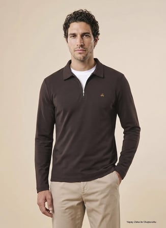 Brooks Brothers T-Shirt, 2XL, Koyu Kahve