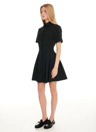 Ted Baker Siyah Kadın Gömlek Yaka Kloş Elbise TBWRDR3018