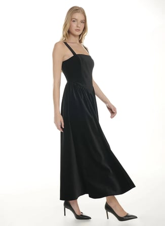 Ted Baker Siyah Kadın Kare Yaka Elbise TBWRDR3019