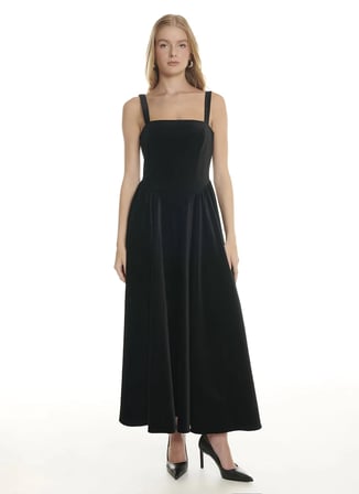 Ted Baker Siyah Kadın Kare Yaka Elbise TBWRDR3019