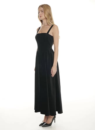 Ted Baker Siyah Kadın Kare Yaka Elbise TBWRDR3019