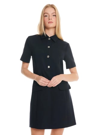 Ted Baker Lacivert Kadın Gömlek Yaka Regular Fit Elbise TBWRDR3025