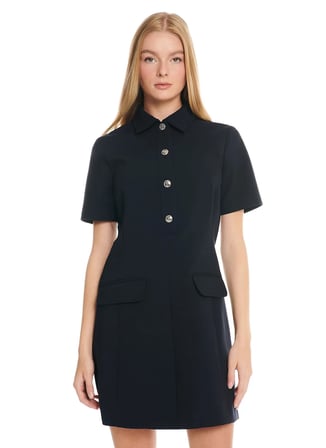 Ted Baker Lacivert Kadın Gömlek Yaka Regular Fit Elbise TBWRDR3025