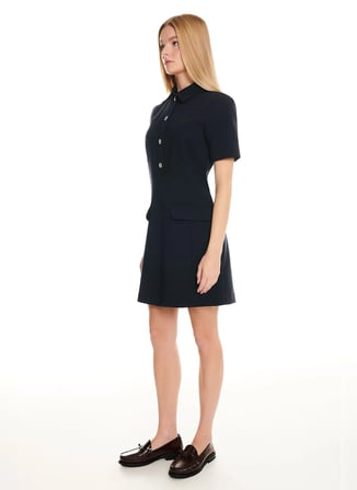 Ted Baker Lacivert Kadın Gömlek Yaka Regular Fit Elbise TBWRDR3025