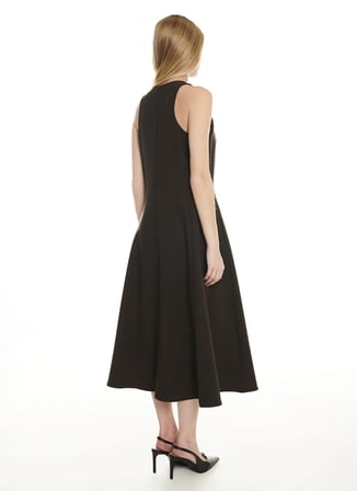 Ted Baker Kahverengi Kadın Düz Yaka Kloş Elbise TBWRDR1030-7