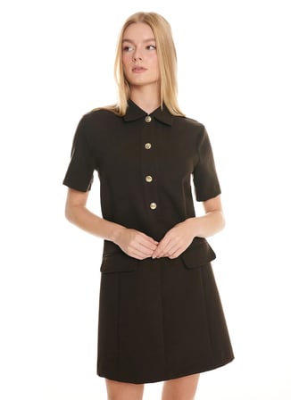 Ted Baker Kahverengi Kadın Gömlek Yaka Regular Fit Elbise TBWRDR3025