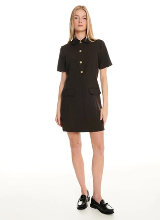 Ted Baker Kahverengi Kadın Gömlek Yaka Regular Fit Elbise TBWRDR3025