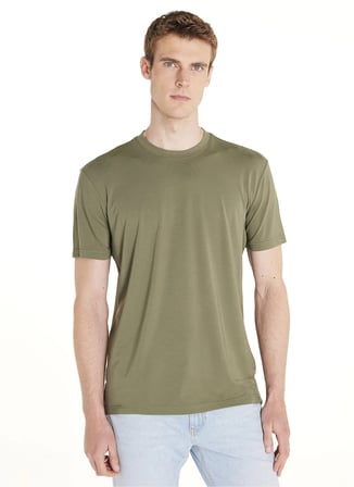 Ted Baker Haki Erkek Baskılı T-Shirt BIS YAKA K KOL TEKNIK TSHIRT