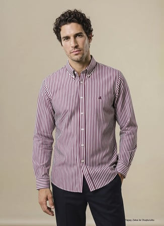 Brooks Brothers Göml, 2XL, Beyaz - Bordo
