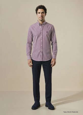 Brooks Brothers Göml, 2XL, Beyaz - Bordo