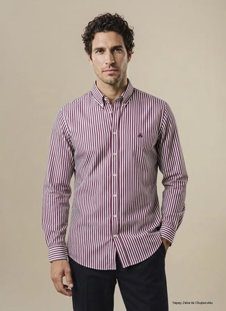 Brooks Brothers Göml, 2XL, Beyaz - Bordo