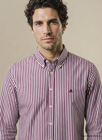 Brooks Brothers Göml, 2XL, Beyaz - Bordo