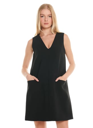 Ted Baker Siyah Kadın V Yaka Elbise TBWRDR3024