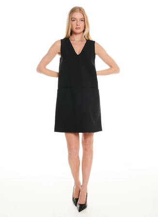 Ted Baker Siyah Kadın V Yaka Elbise TBWRDR3024
