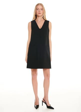 Ted Baker Siyah Kadın V Yaka Elbise TBWRDR3024