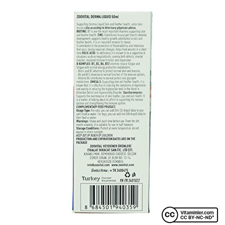 Zoovital Derma Liquid For Cats and Dogs 50 mL - AROMASIZ