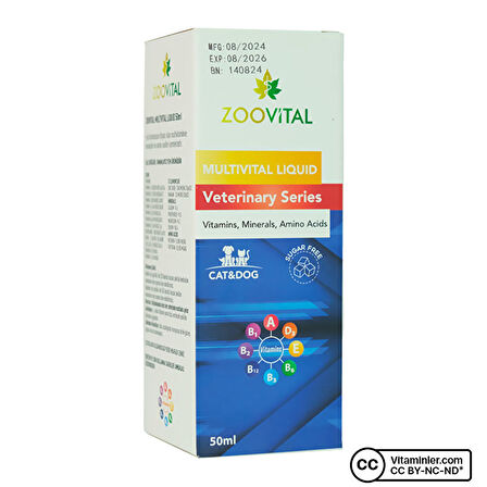 Zoovital Multivital Liquid For Cats and Dogs 50 mL - AROMASIZ