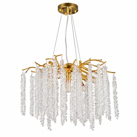 Dina Serip Gold Kaplamalı Modern Tasarım Salon Kristal Sarkıt Avize