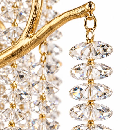 Dina Serip Gold Kaplamalı Modern Tasarım Salon Kristal Yatak Başı Aplik