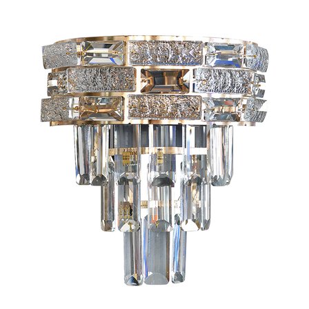 Dolares Gold 40 Watt Kristal Taşlı Duvar Lambası Salon Aplik