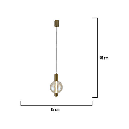 Mira Tekli Bal Camlı 4 Watt Modern Salon Led Sarkıt Avize