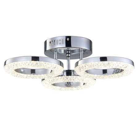 Oylum 3'lü Krom 24 Watt Kristalli Koridor Salon Led Plafonyer Avize