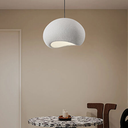 Tretan Tekli Beyaz Modern Sarkıt Oturma Odası Salon Sarkıt Avize