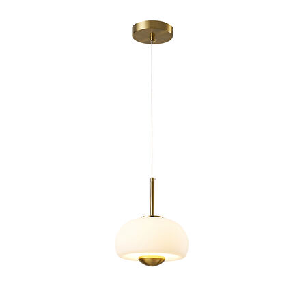 Tres Tekli 7 Watt 3000K Eskitme Beyaz Camlı Led Sarkıt Avize