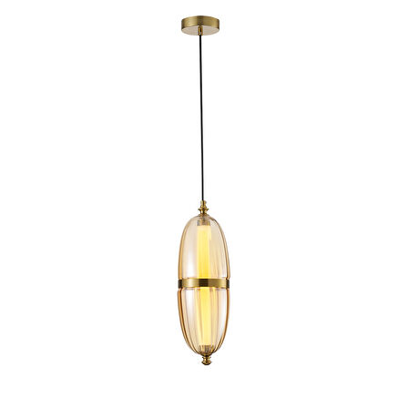 Aleya 6 Watt 3000K Ledli Bal Camlı Tekli Sarkıt Led Avize