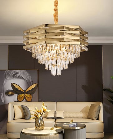 Corde 50'Lik Gold Kaplamalı Kristal Avize