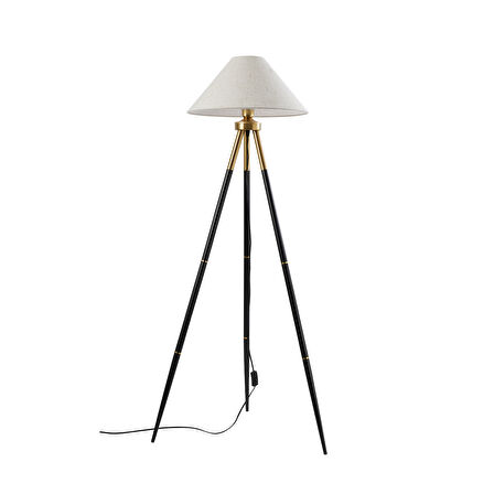 Cosby Siyah-Eskitme Kaplamalı Tripod Metal 3 Ayaklı Lambader