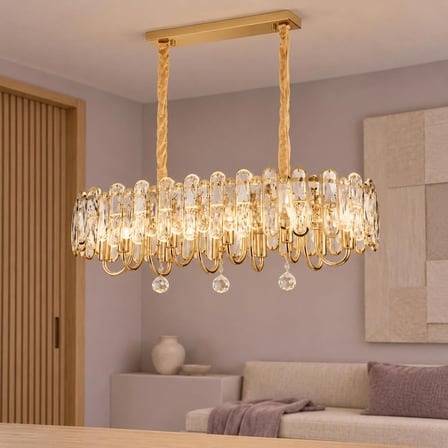 Tortes 80'Lik Gold Kristal Taşlı Avize