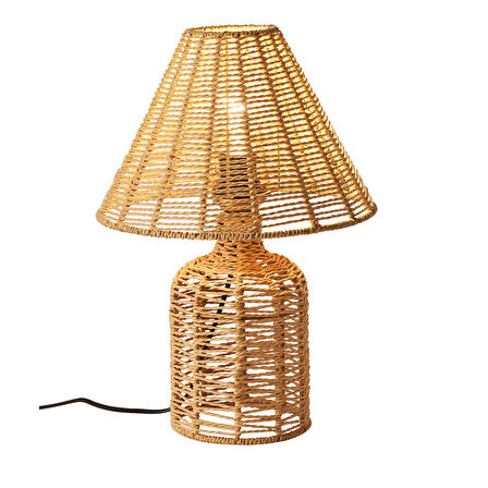 Mateo İpli Rattan Hasır Abajur