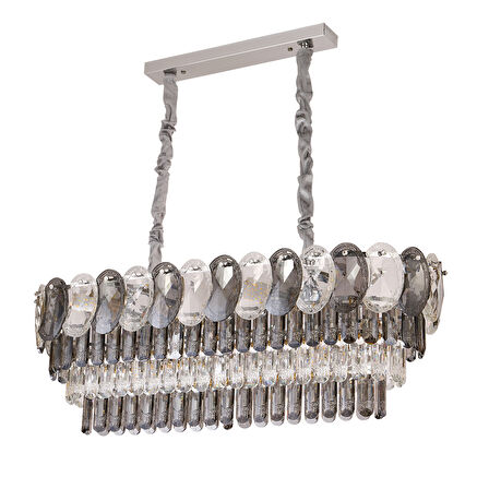 Sento 80'Lik Yemek Masası Üstü Sıralı Kristallli Avize