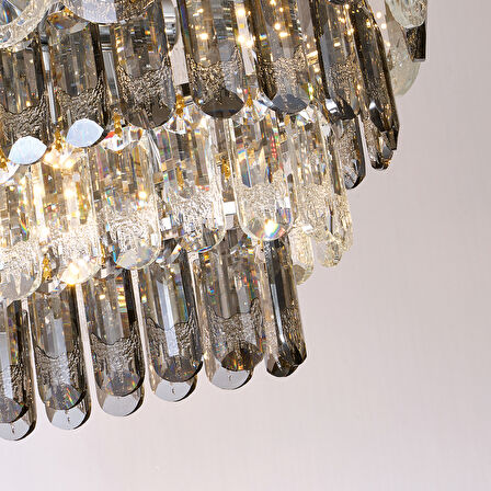 Sento 80'Lik Yemek Masası Üstü Sıralı Kristallli Avize